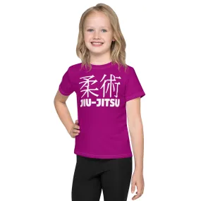 Fashionable Performance: Girl's Short Sleeve Classic Jiu-Jitsu Rash Guard - Fresh Eggplant