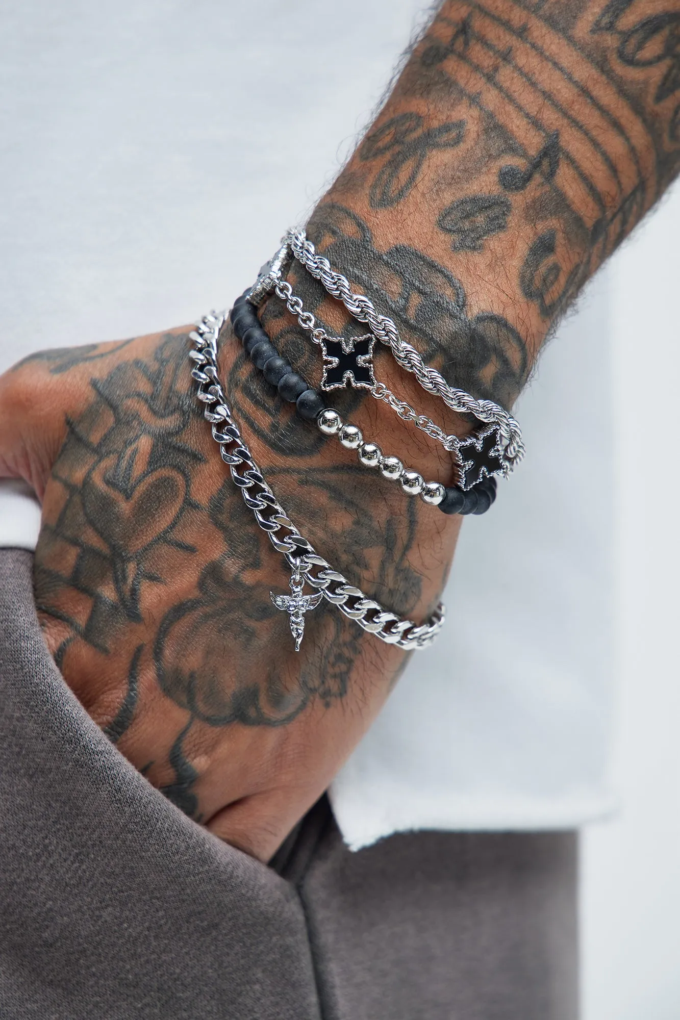 Feelin' Right Bracelet Set - Silver