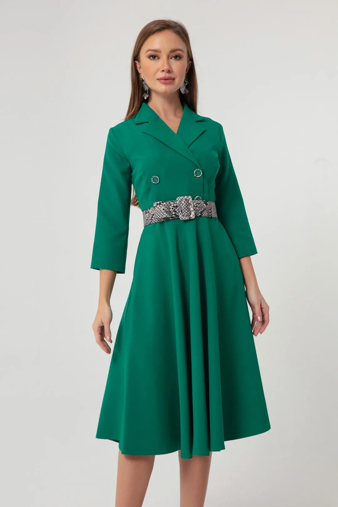 Female Pleated Midi Dress