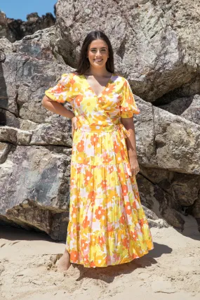 FINAL SALE Ruffle Wrap Dress in Meadow