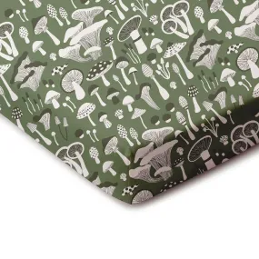 Fitted Crib Sheet - Fungi Green