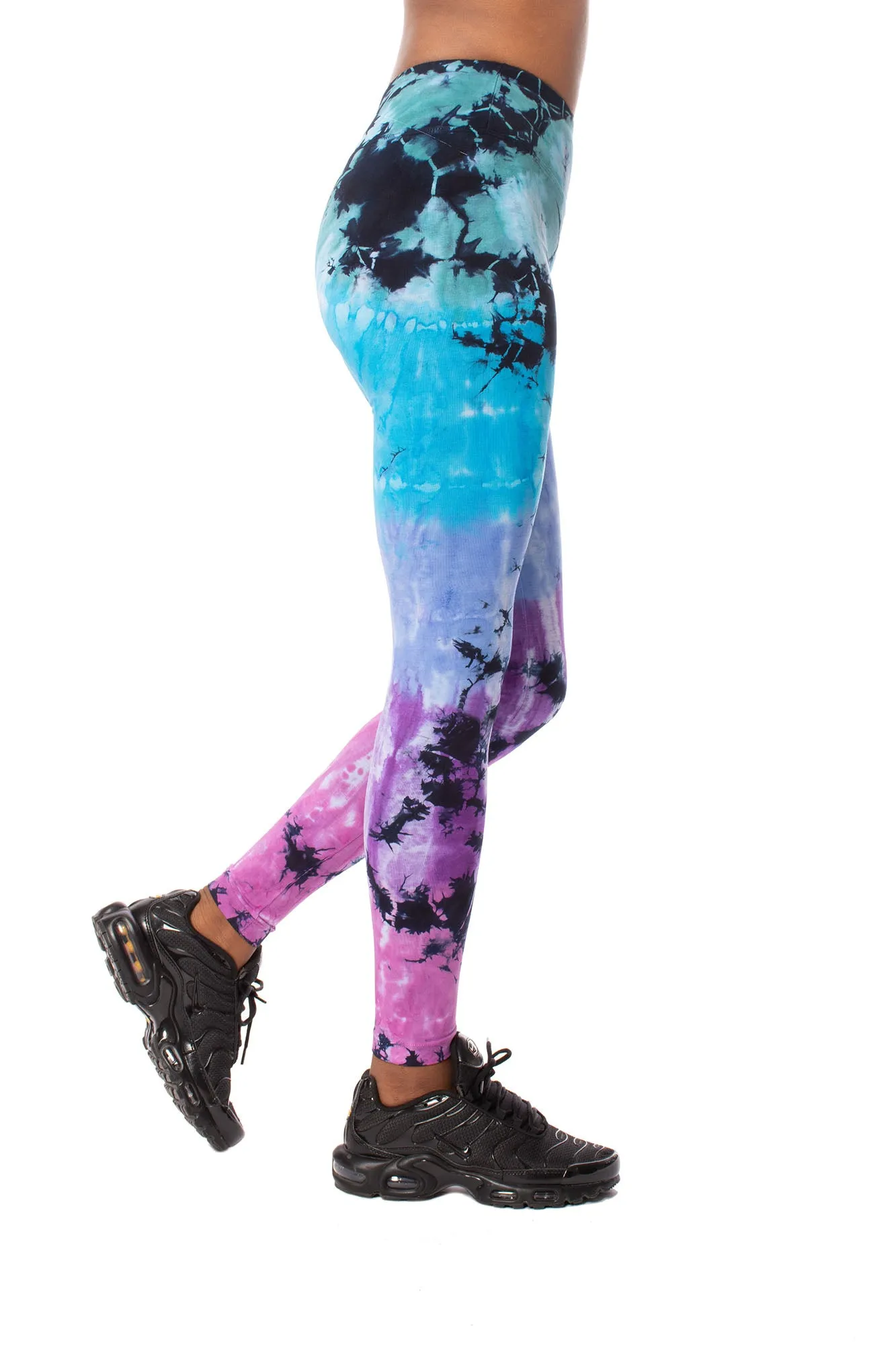 Flat Waist Ankle Legging (W-452, Tie-Dye Wham) by Hard Tail Forever