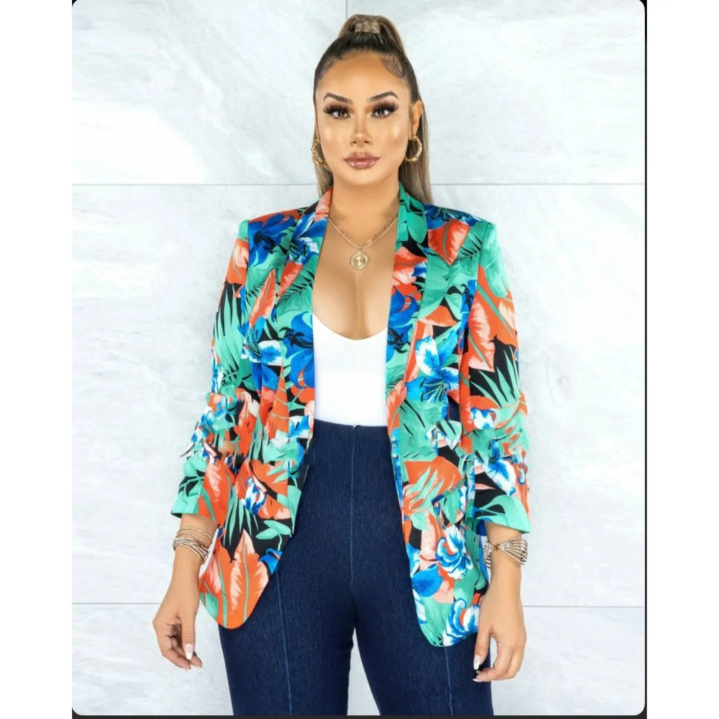 Floral Print Blazer