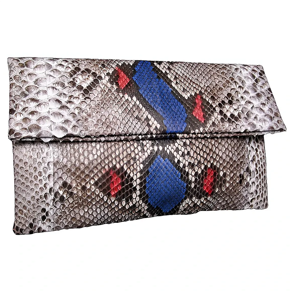 Grey and Blue Clutch Bag