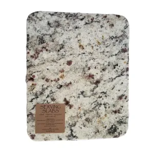 Handmade Reclaimed Granite Cheeseboard with Rough Chiseled Edge, 12" x 11", White