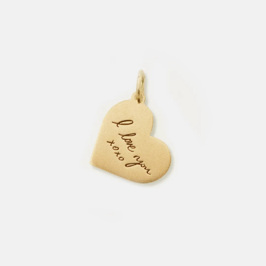 Handwriting Heart Medallion - Medium