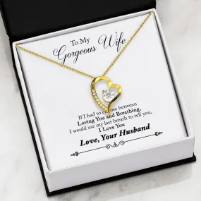 Husband to Wife - Forever Love Necklace with Message Card (Last Breath)