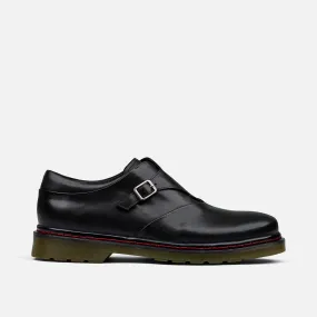 Kendrick Black Leather Monk Straps