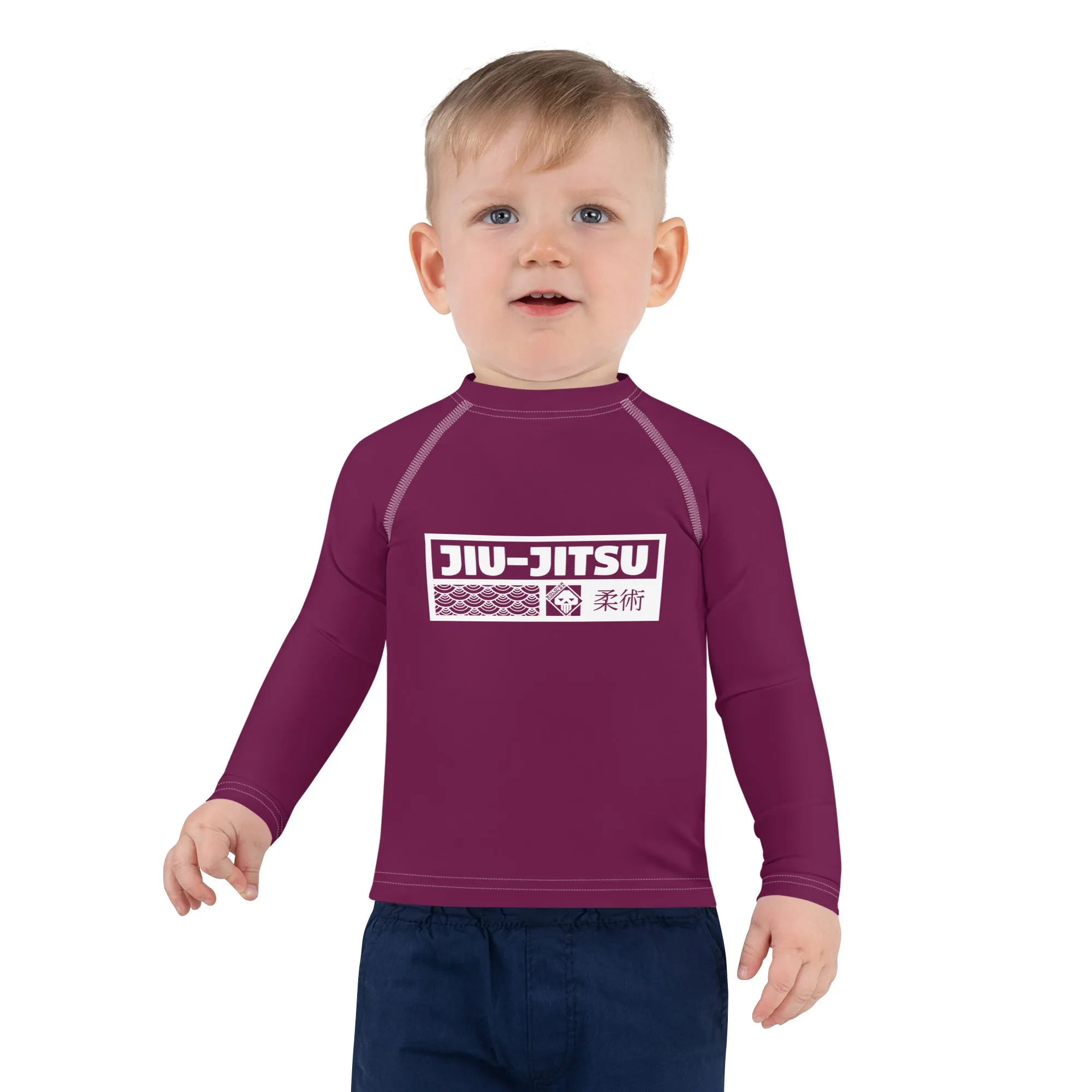 Kid's Boys Long Sleeve BJJ Rash Guard Jiu-Jitsu 013 - Tyrian Purple