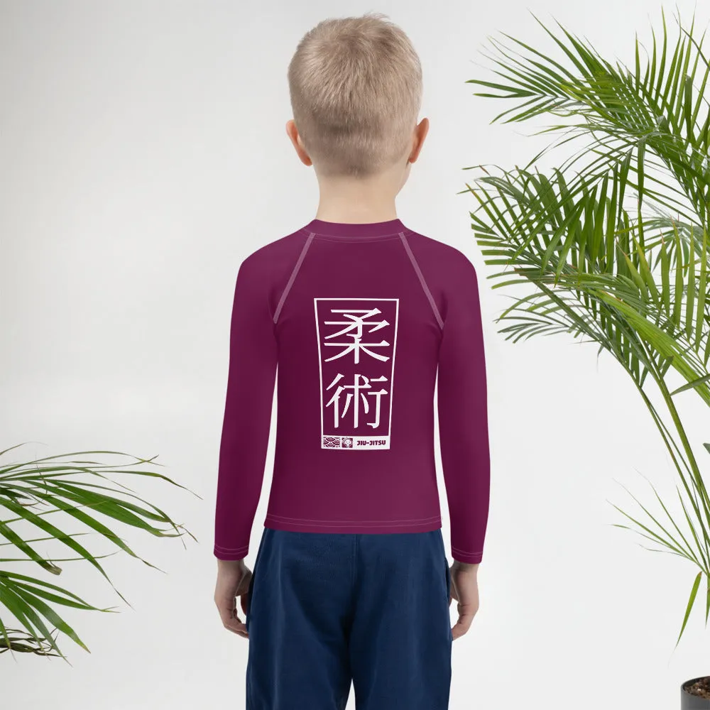 Kid's Boys Long Sleeve BJJ Rash Guard Jiu-Jitsu 013 - Tyrian Purple