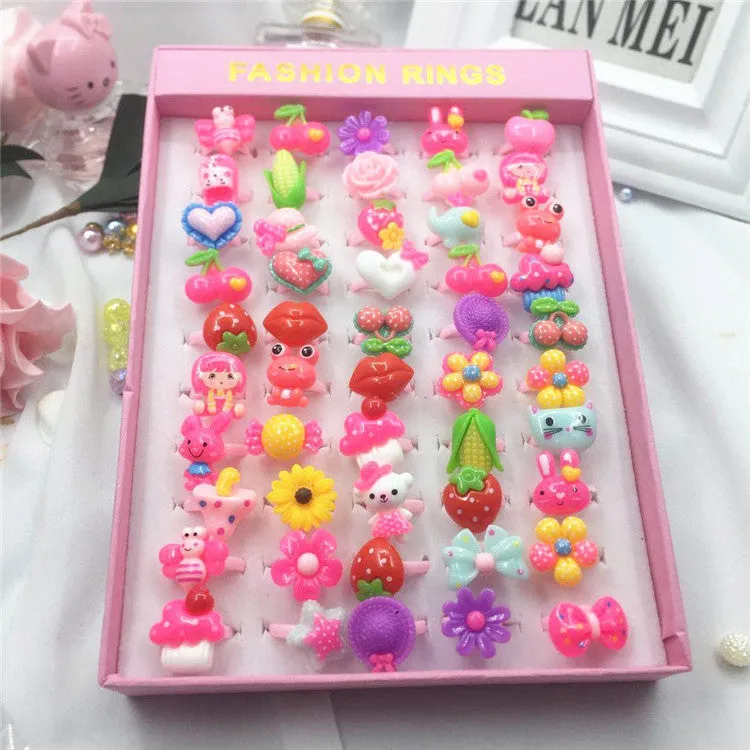 Korean Cartoon 50 pcs Resin Ring