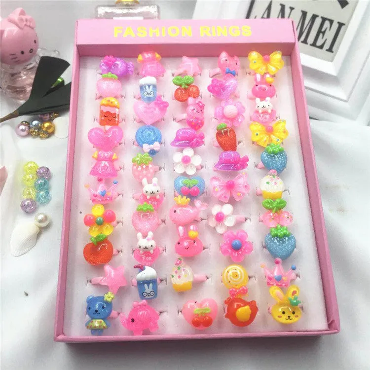 Korean Cartoon 50 pcs Resin Ring