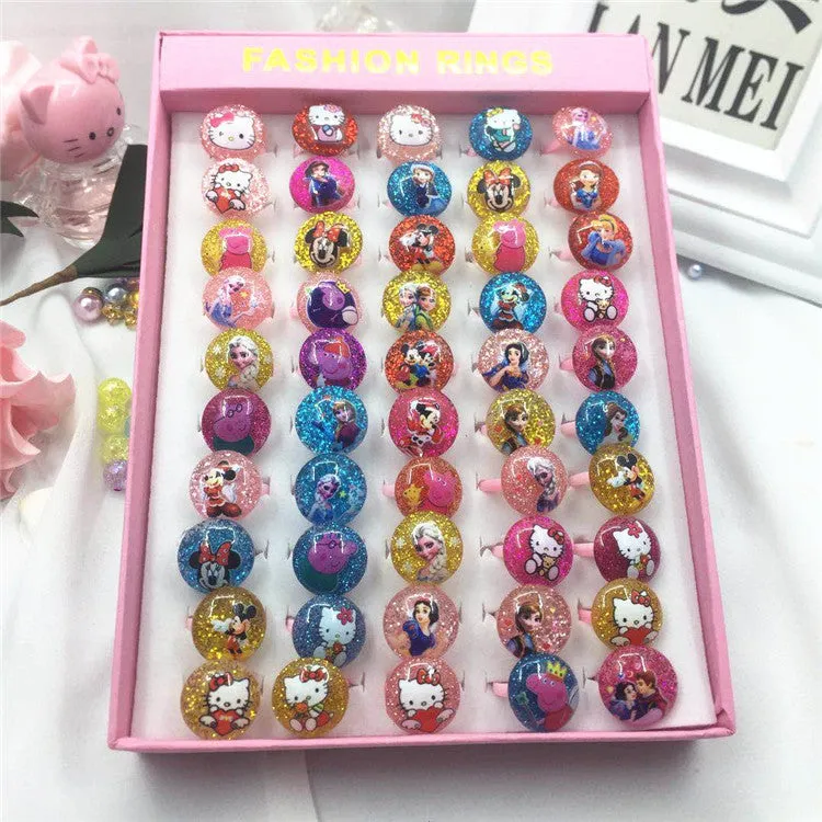 Korean Cartoon 50 pcs Resin Ring