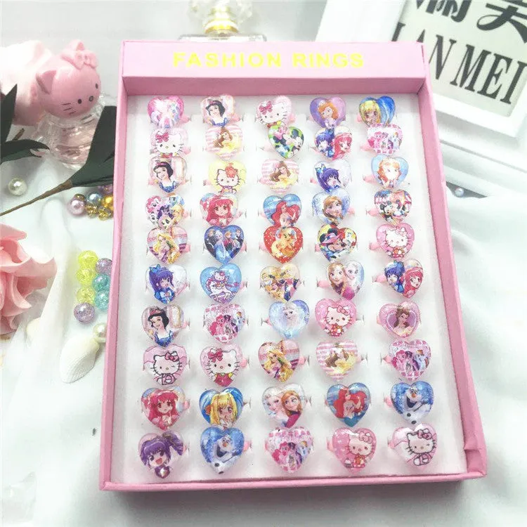 Korean Cartoon 50 pcs Resin Ring