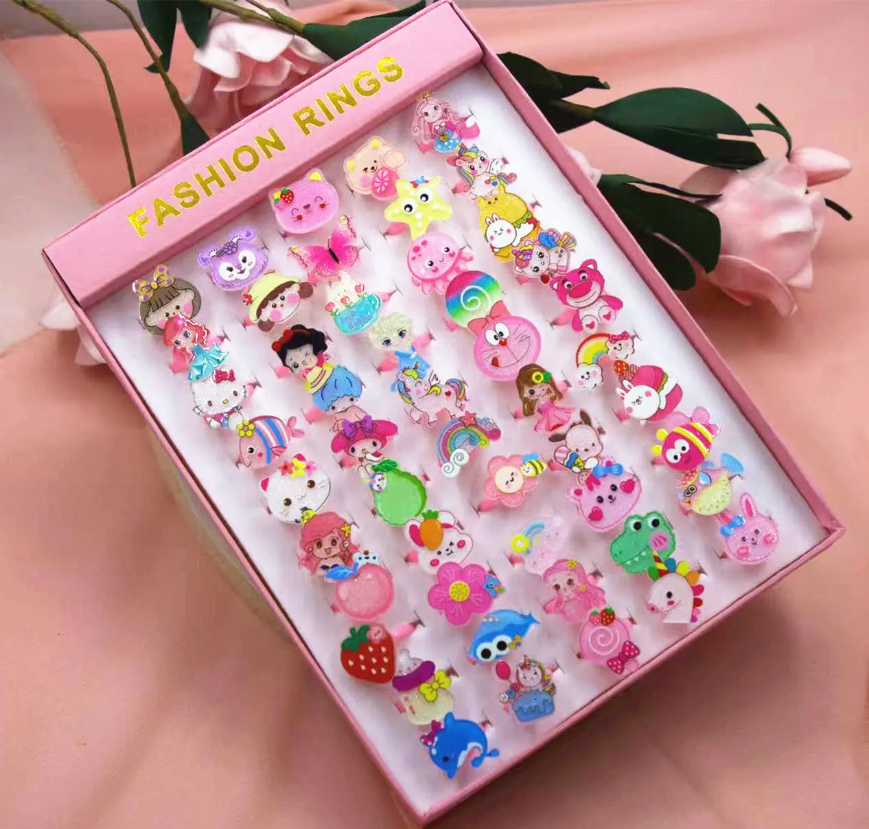 Korean Cartoon 50 pcs Resin Ring