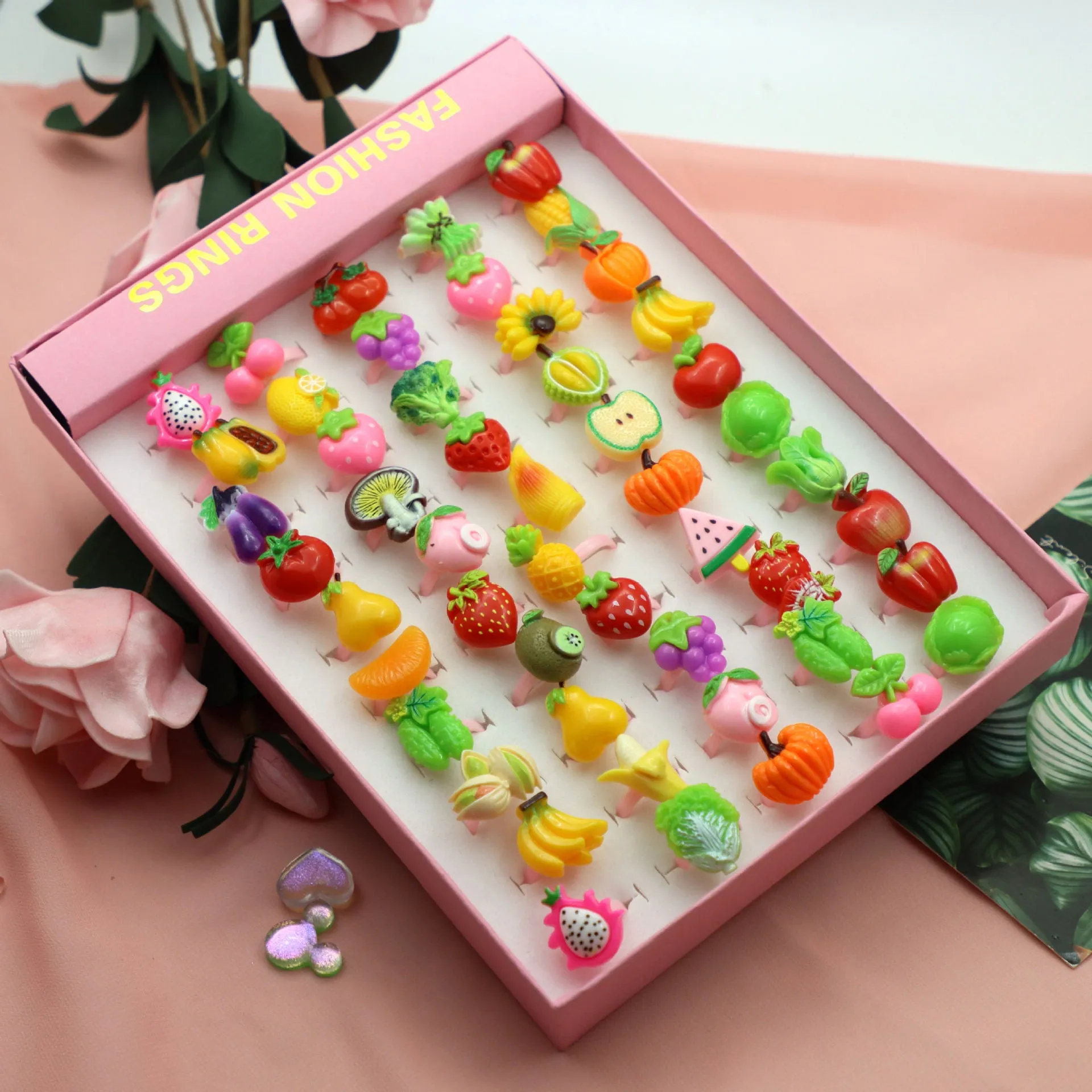 Korean Cartoon 50 pcs Resin Ring