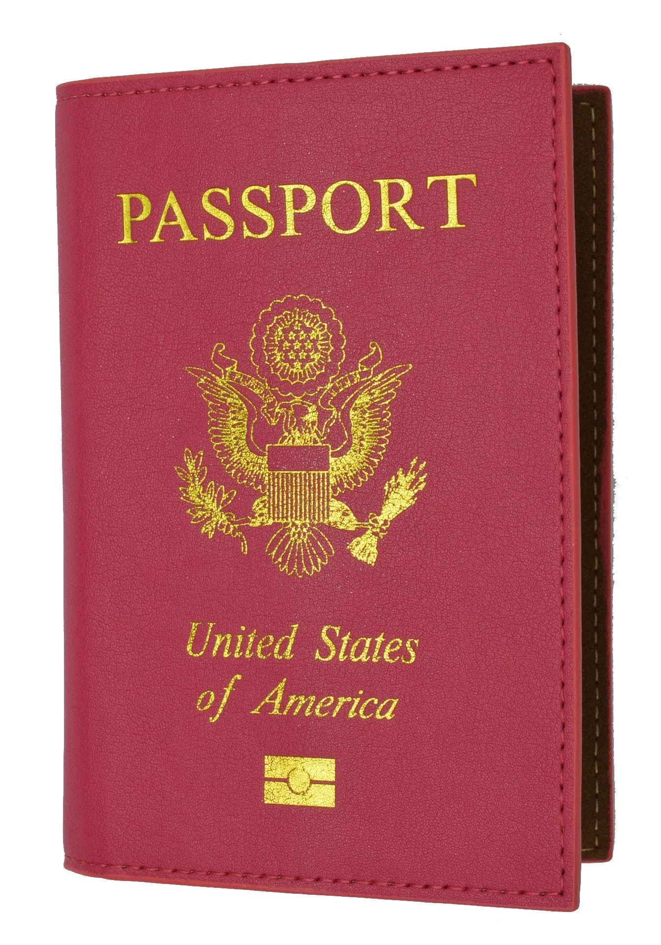 Leather USA Logo Passport Holder - Brown