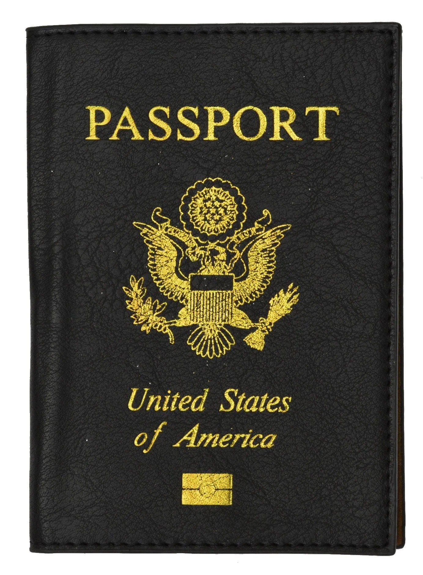 Leather USA Logo Passport Holder - Brown