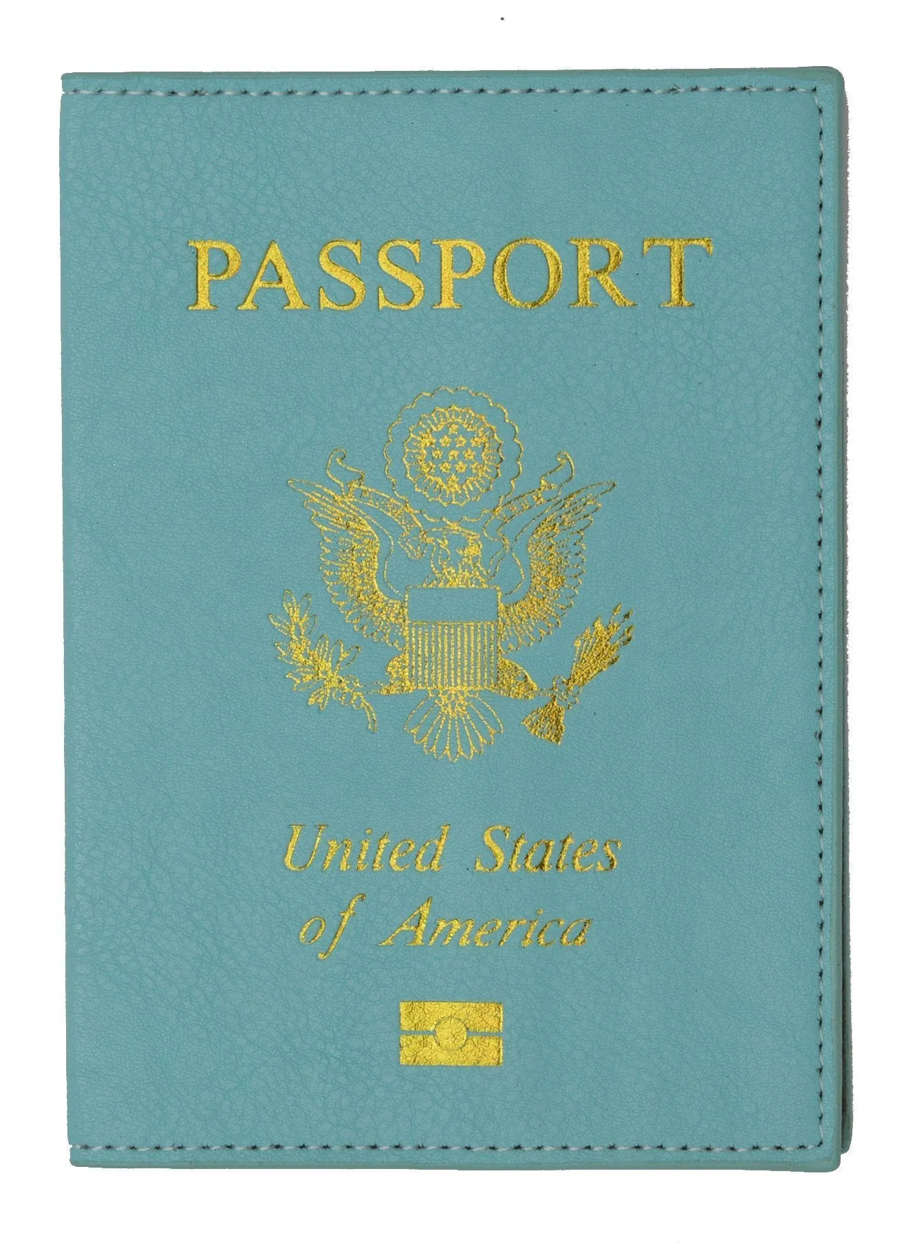 Leather USA Logo Passport Holder - Brown