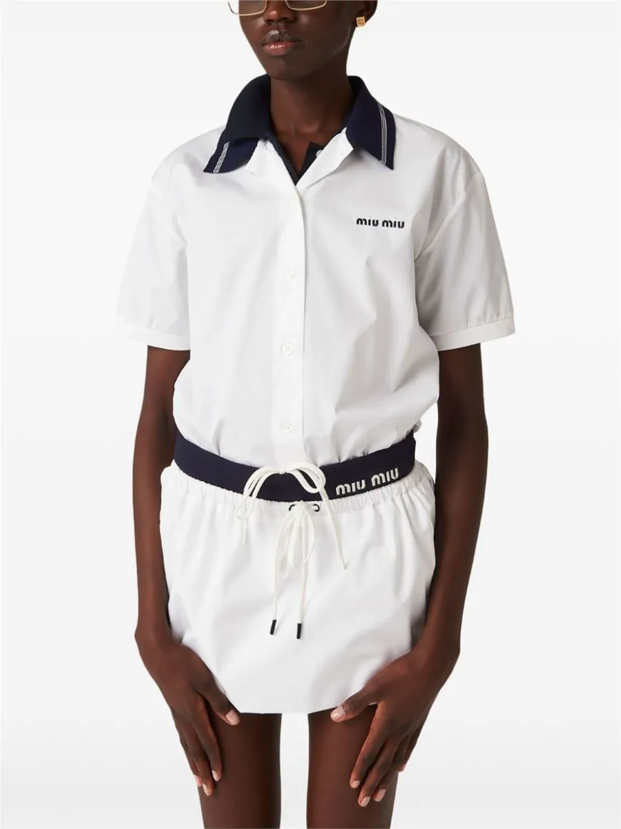 LOGO-EMBROIDRED POPLIN SHIRT