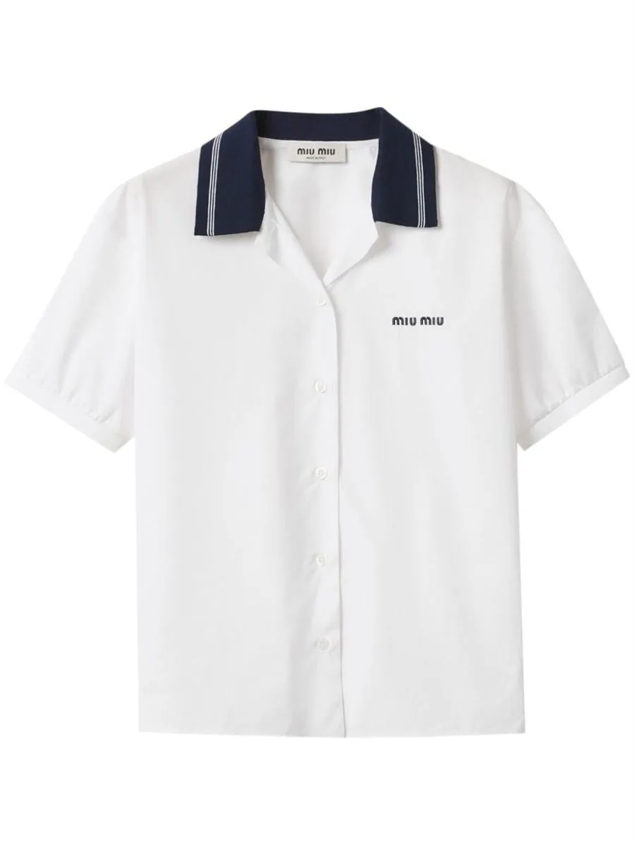 LOGO-EMBROIDRED POPLIN SHIRT