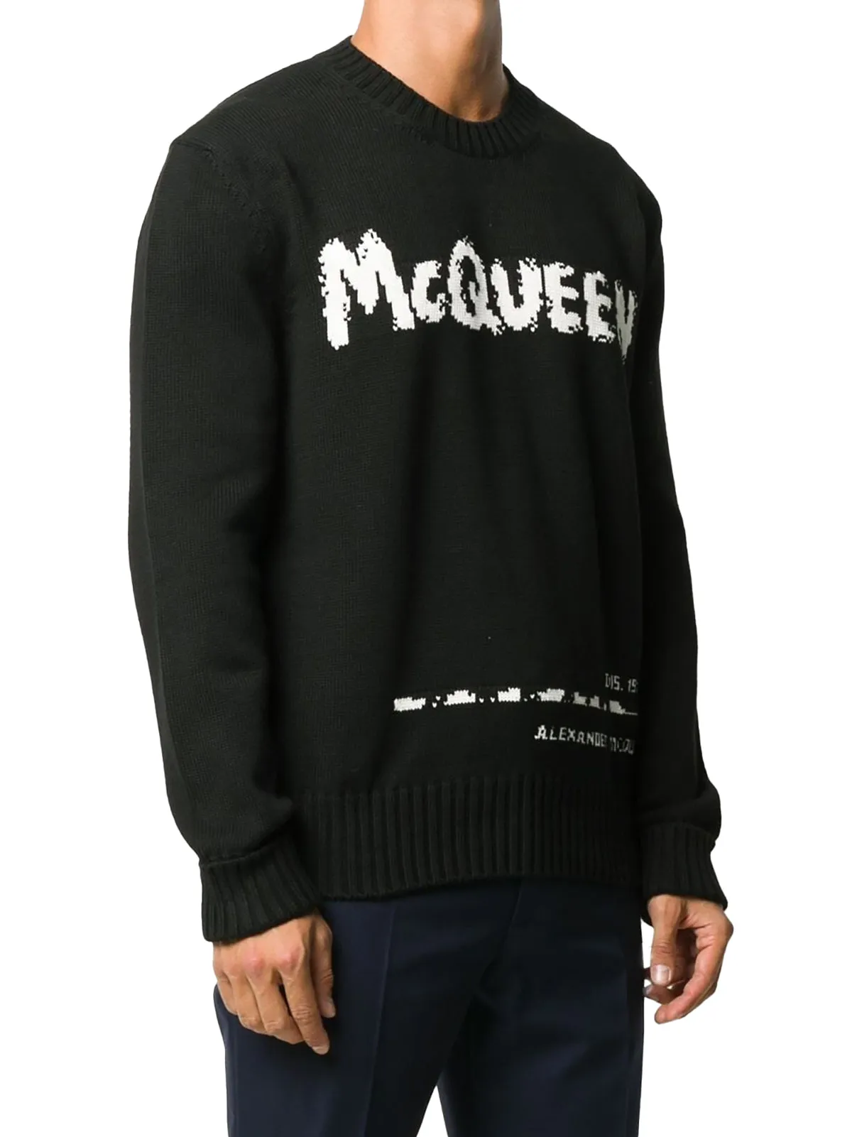 logo intarsia crew neck jumper