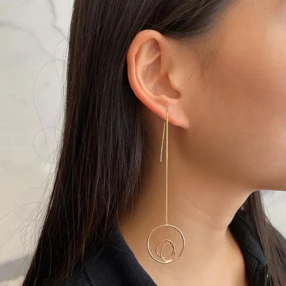 Lona Drop Earring, 9k Rose Gold (single)