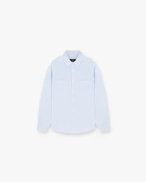 Long Sleeve Pinstripe Shirt - Baby Blue