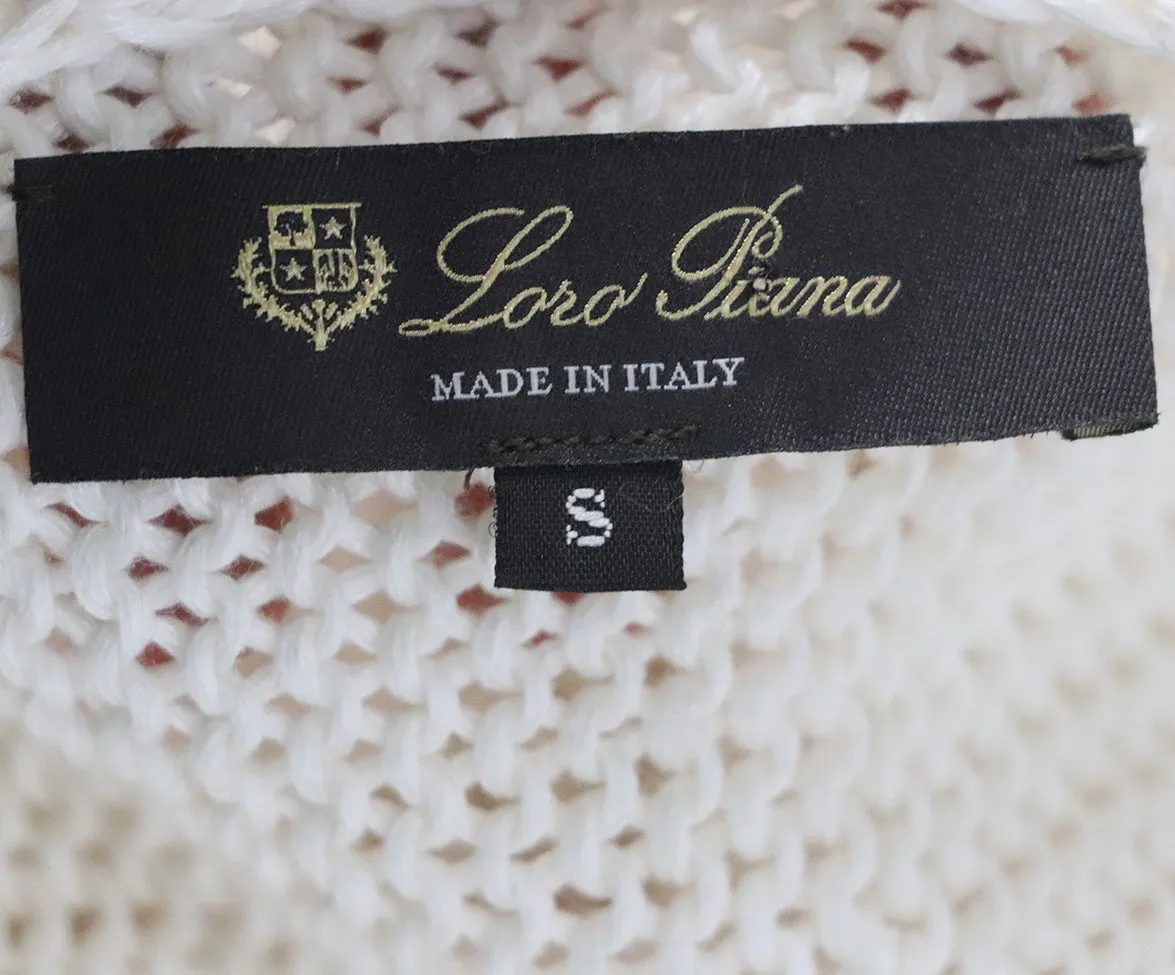 Loro Piana White Knit Sweater sz 8