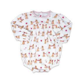 Lullaby Set - Long Sleeve Bubble - Pink Puppy Love