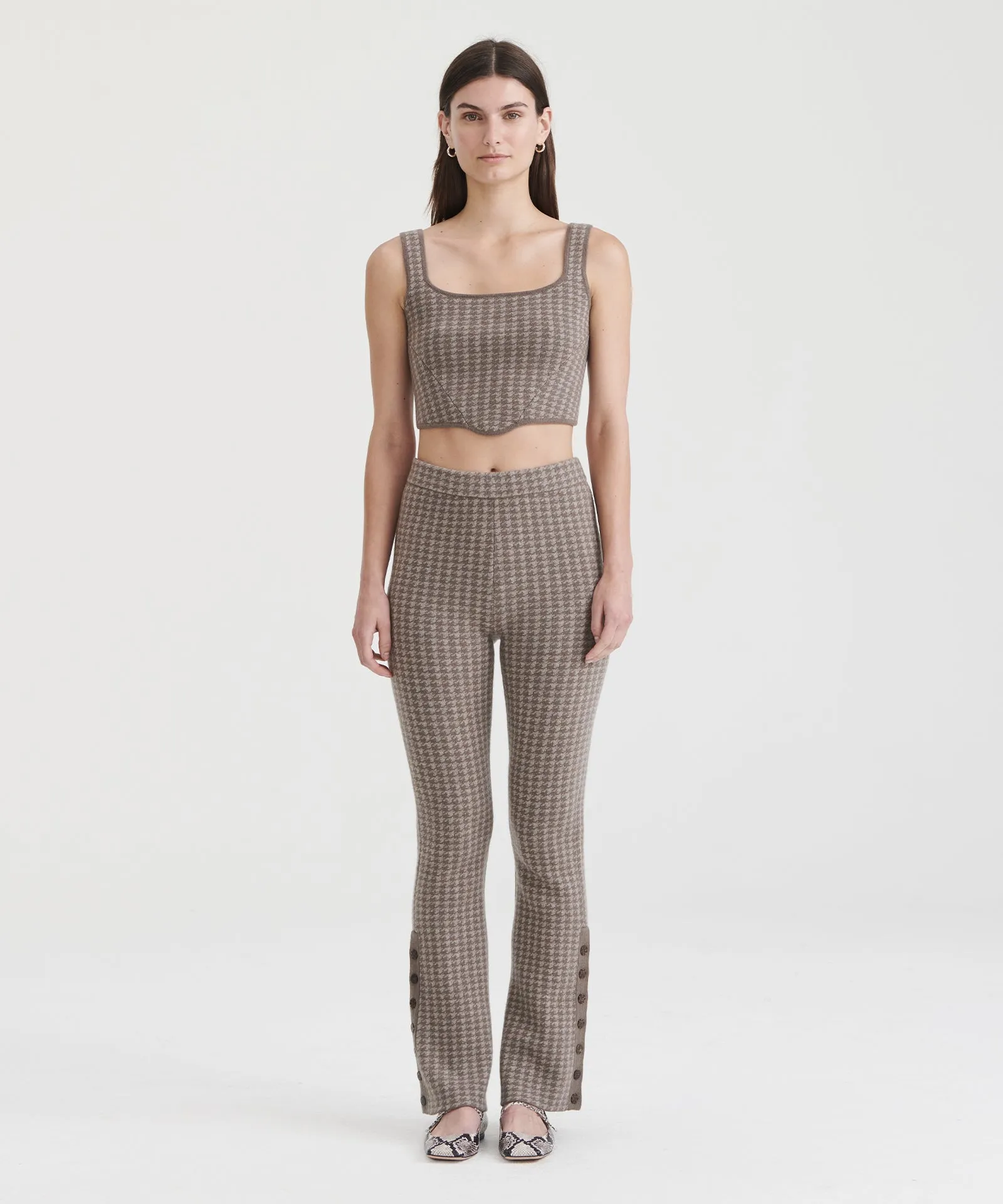 Luxe Houndstooth Jacquard Corset Top