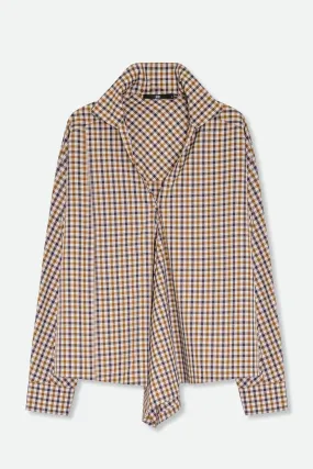 MARIE SHIRT IN 100% PREMIUM ITALIAN COTTON IN BROWN CHECK