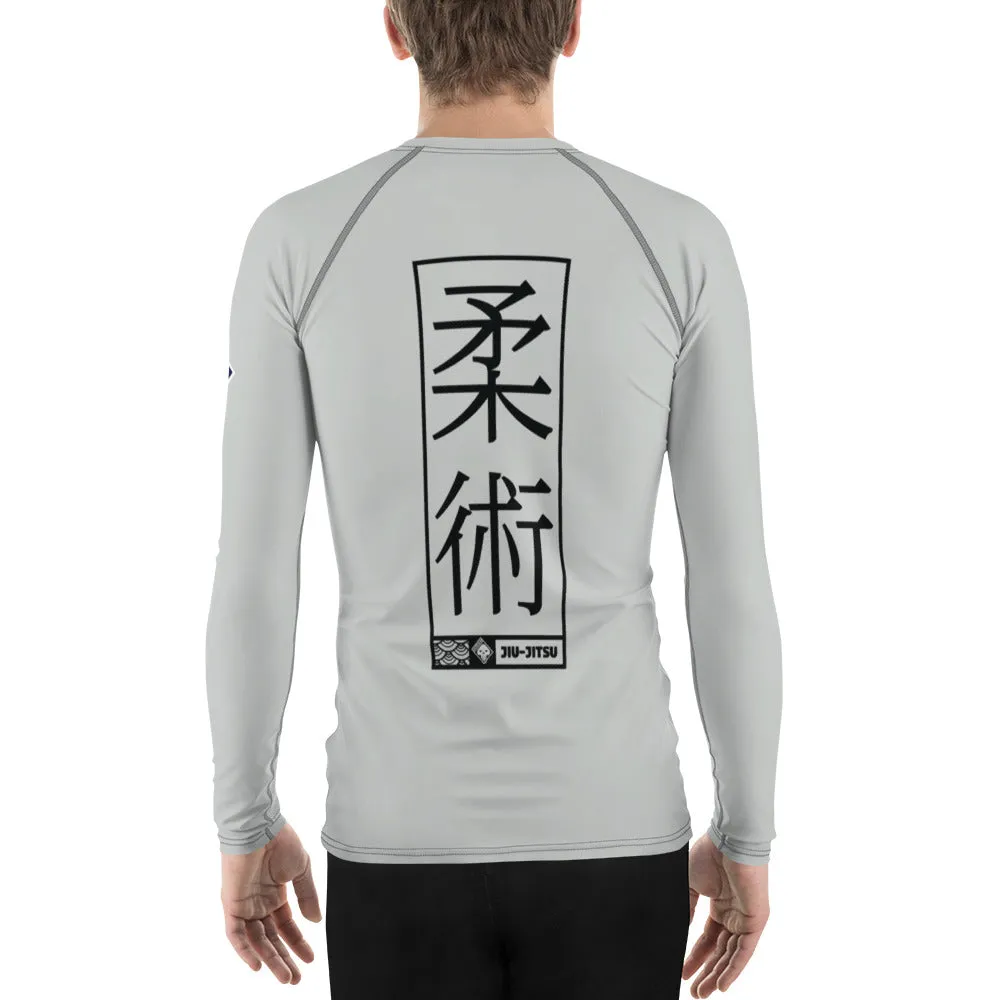 Mens Long Sleeve BJJ Rash Guard - Jiu-Jitsu 025 - Smoke