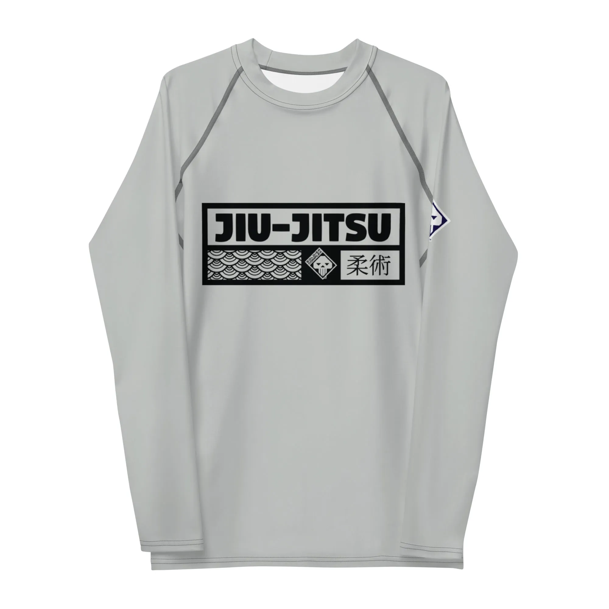 Mens Long Sleeve BJJ Rash Guard - Jiu-Jitsu 025 - Smoke