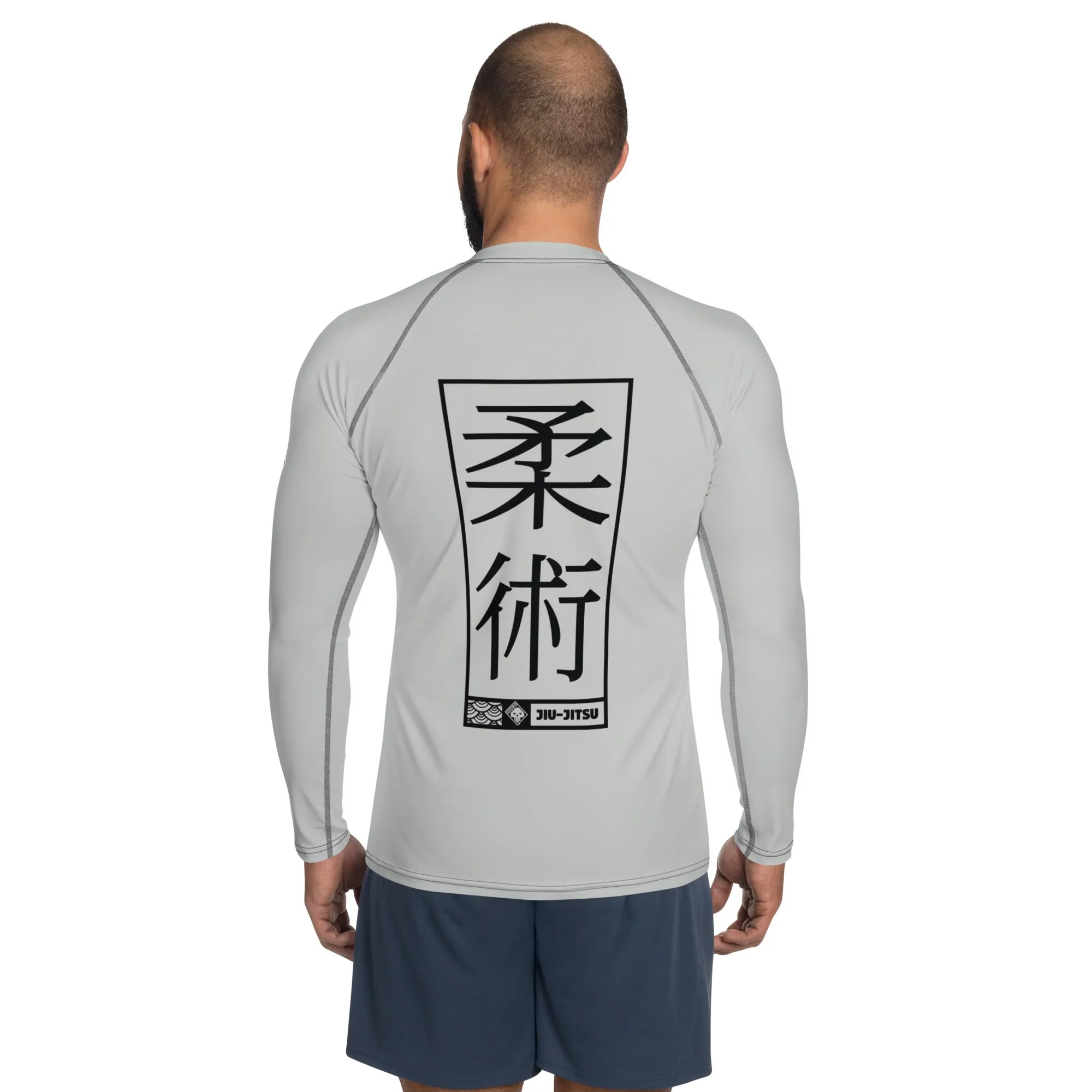 Mens Long Sleeve BJJ Rash Guard - Jiu-Jitsu 025 - Smoke