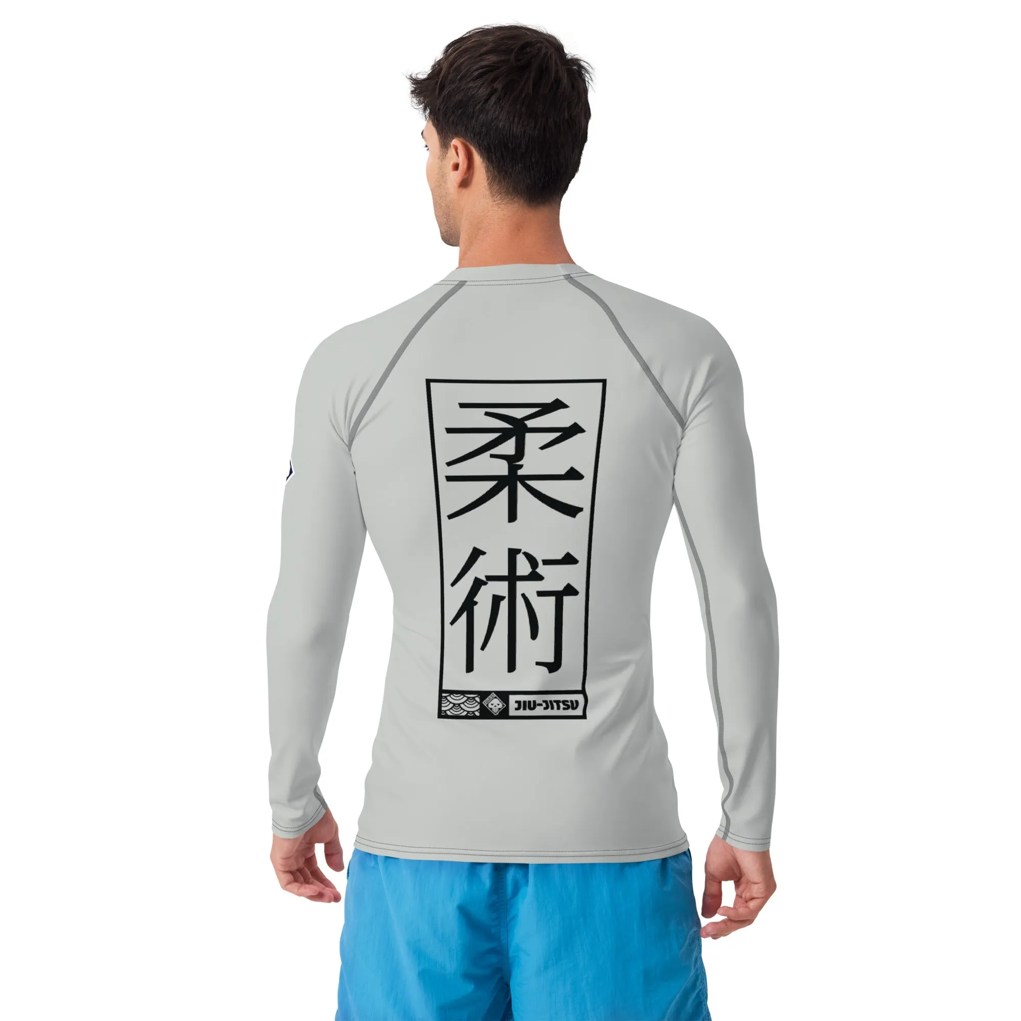 Mens Long Sleeve BJJ Rash Guard - Jiu-Jitsu 025 - Smoke