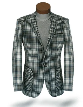 Men's plaid sport coat blazer Island Green