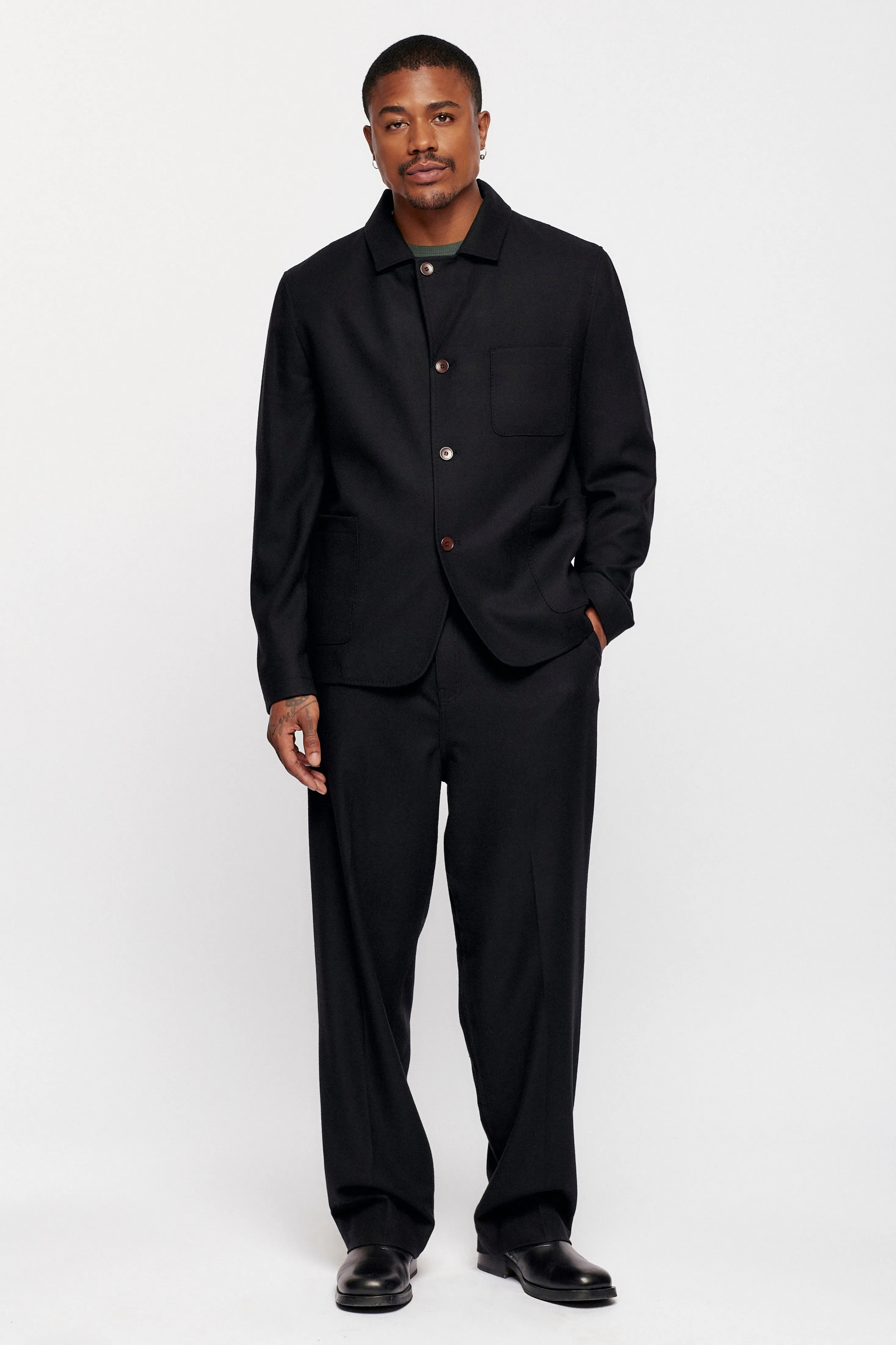 Men's Wool Sportcoat in Black