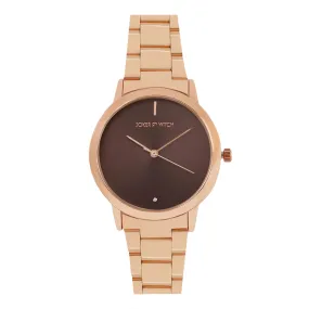 Midnight Deep Taupe Dial Rosegold Metallic Strap Watch