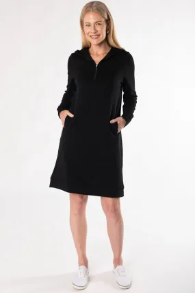 Mina Bamboo Hoodie Dress - Black