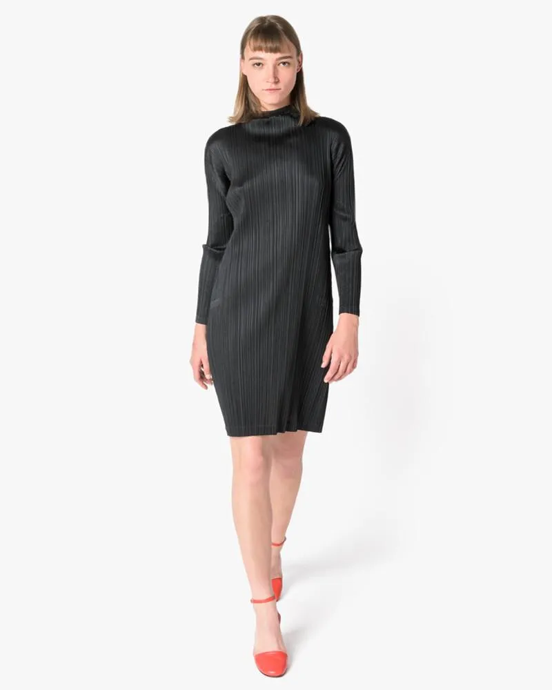 Mock Neck Dress in Black