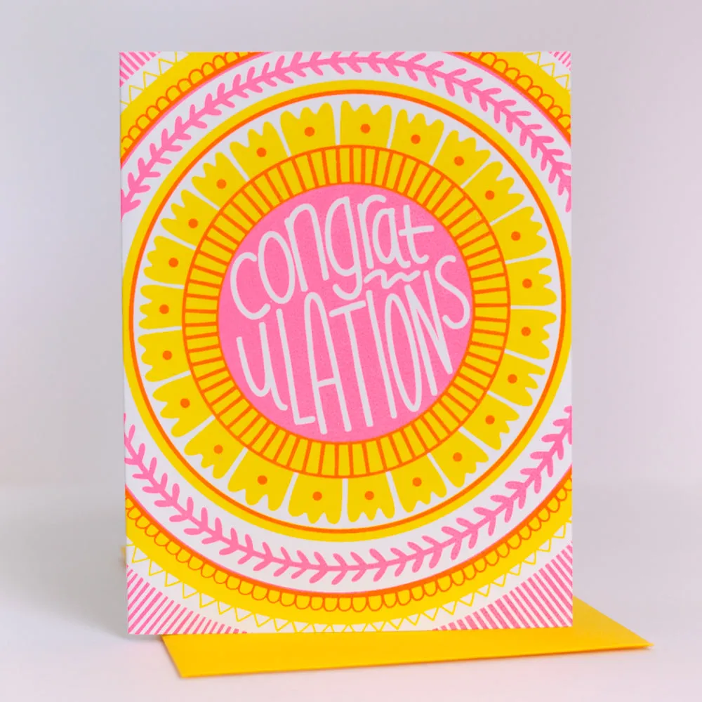 neon congratulations card, colorful congratulations card for new home, congratulations card for new job