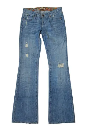 PAIGE Laurel Canyon Light Blue Low Rise Bootcut Jeans (W25 L33)