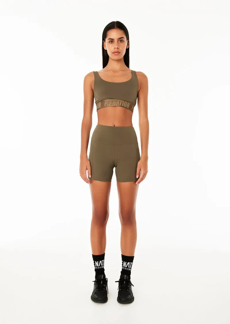 P.E Nation - Recalibrate 5" Bike Short in Khaki