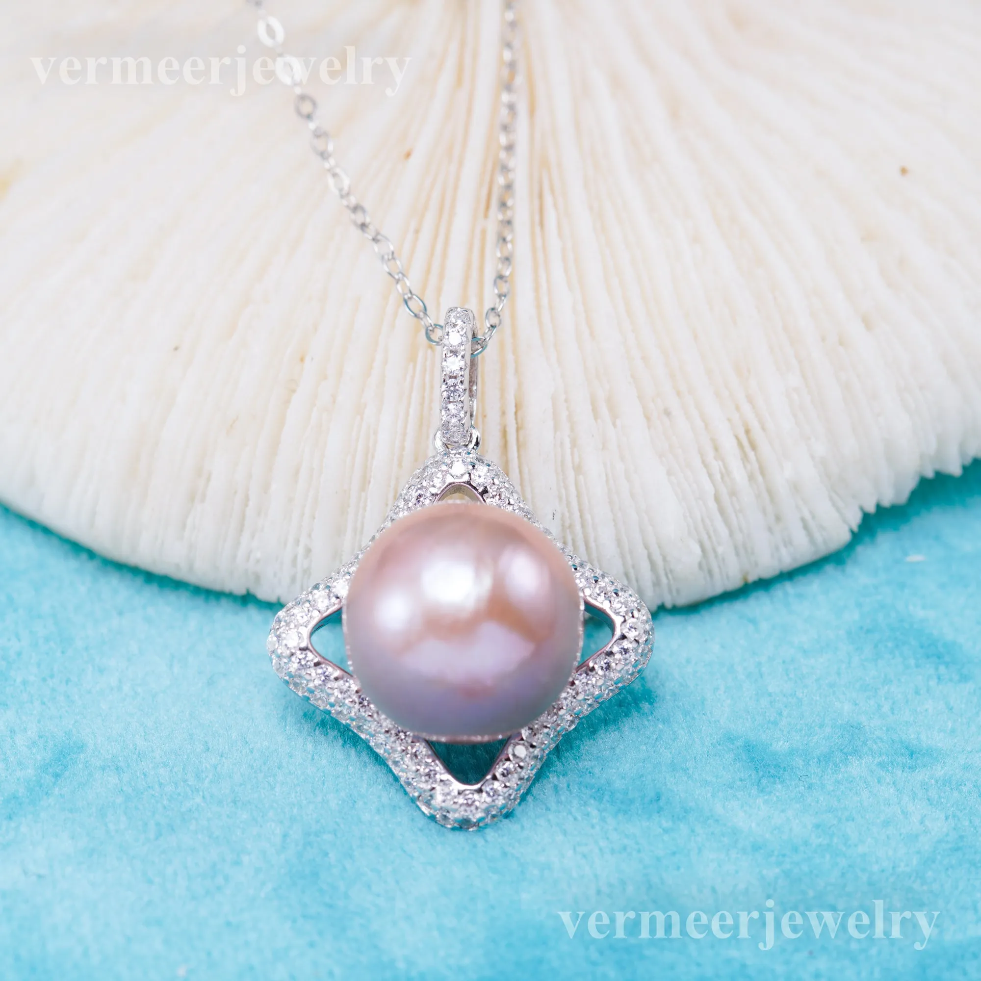 Pe011097 DIY 9-12mm Natural Freshwater pearl pendant accessory 925 sterling silver engagement jewelry necklace for women