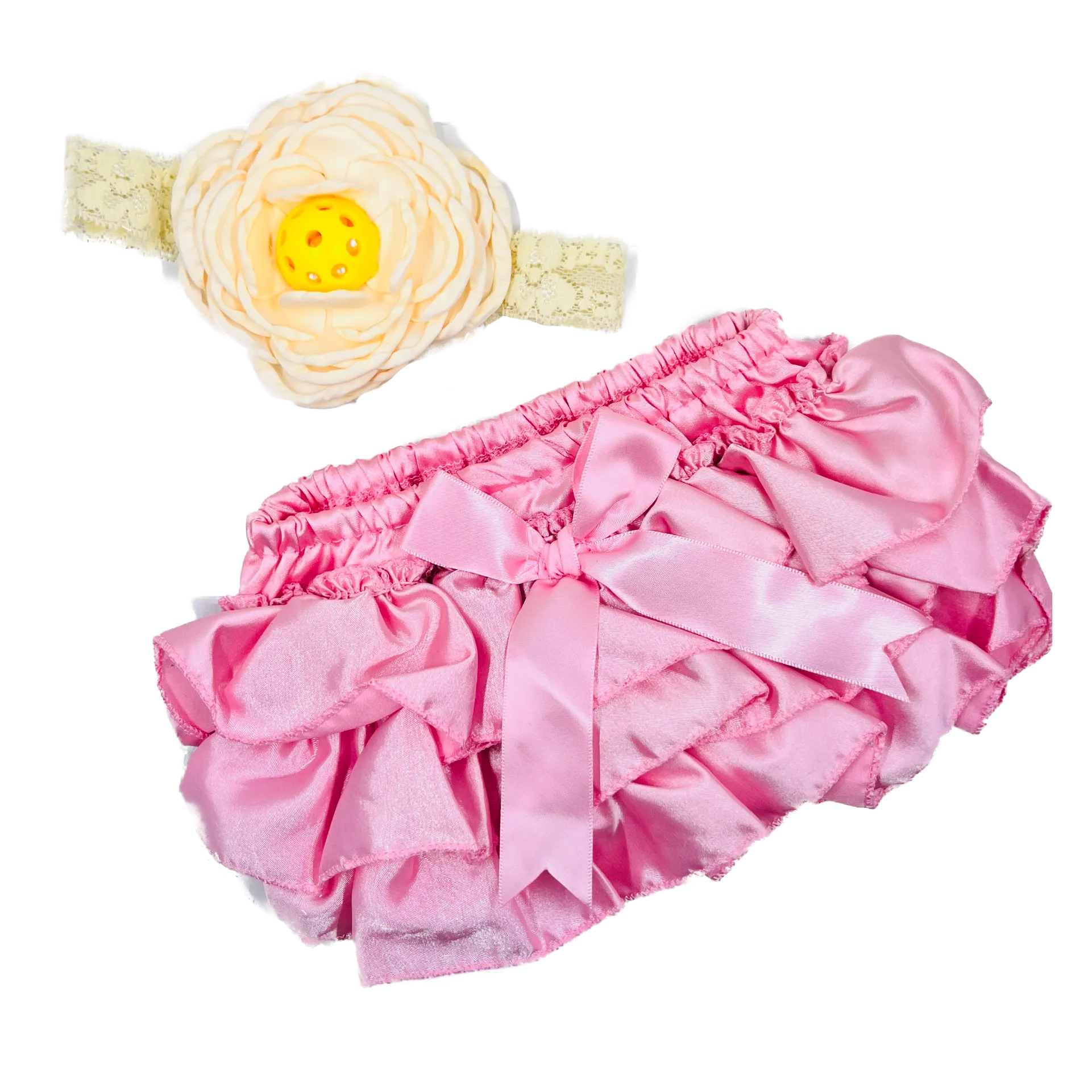 Pickleball Baby Headband And Pink Bloomer Set | Infant Pickleball Gift