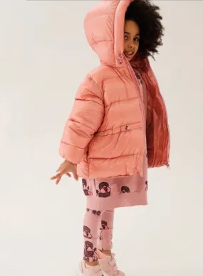 Pink Hooded Down Jacket