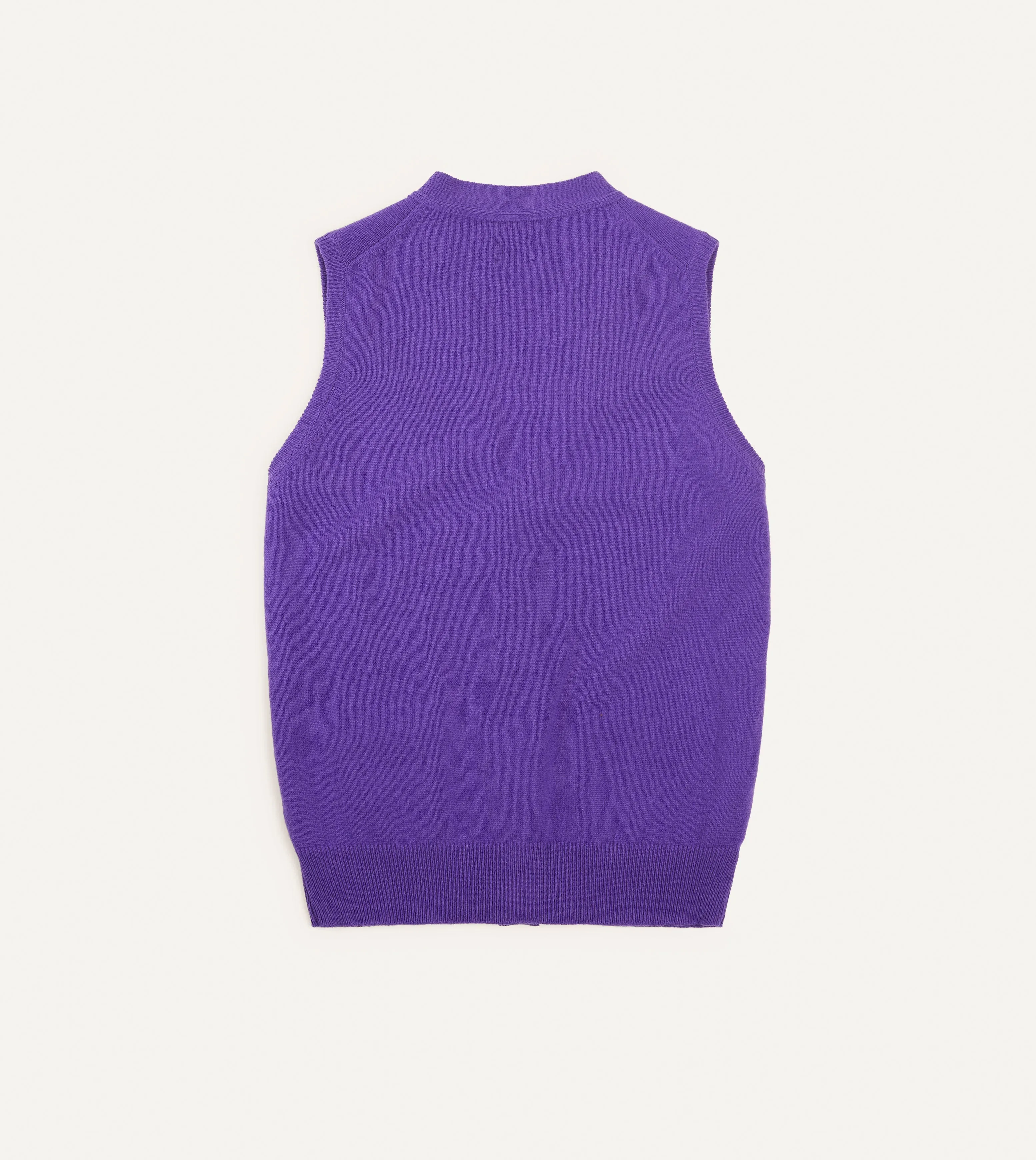 Purple Lambswool Sleeveless Cardigan