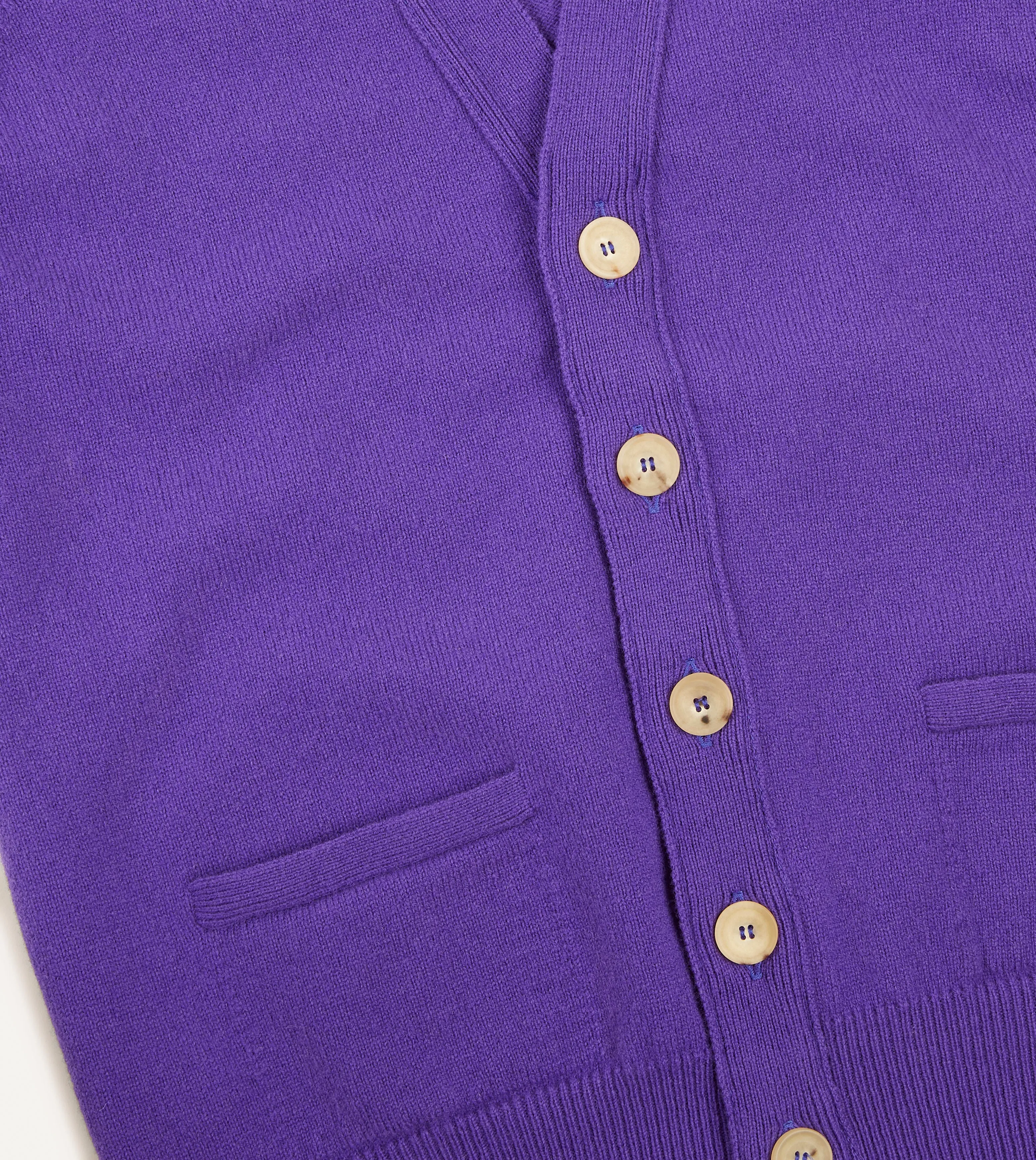 Purple Lambswool Sleeveless Cardigan