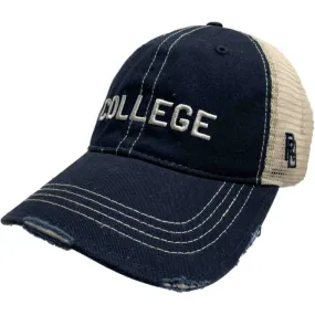 "College" Animal House Original Retro Brand Navy Distressed Mesh Adj. Hat Cap